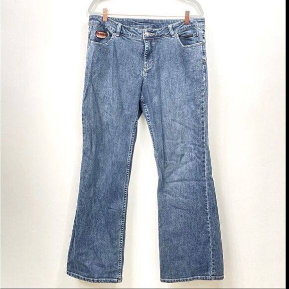Harley Davison distress Blue Jeans 36 L/XL boot cut. - Picture 3 of 7